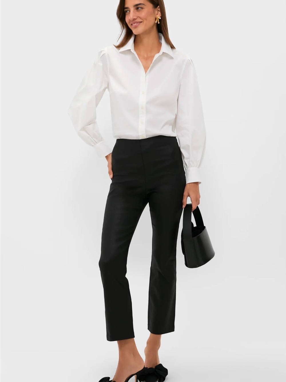 High-Rise Straight Leg Black Pants for Women